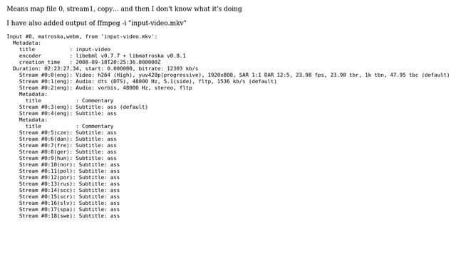 ffmpeg - adding/re-encoding audio stream on video file смотреть онлайн