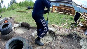 ч.6 Песчаная подушка под фундамент из покрышек