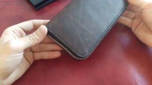 Клатч на молнии из натуральной кожи, своими руками.
