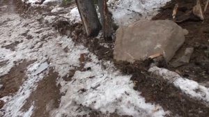 Вывожу остатки леса. Мосты смывает. Урал лесовоз.