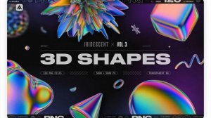 120 Iridescent geometric 3D shapes pack Vol.3 Stock Graphics - Download at YouWorkForThem