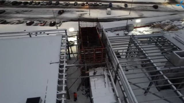 Заливка бетоном следующей «карты» межэтажного перекрытия 3-го этажа ПКТБ «Совэлмаш» | День 193-й смотреть онлайн