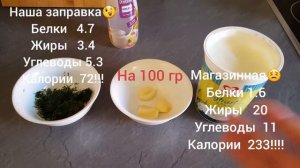 Готовим за 5 минут! ПП Заправка для салатов. Всего 72 ккал(100гр)!!!!