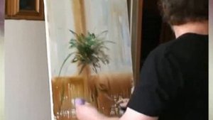 Художник Игорь Сахаров рисует "Букет маков на окне"