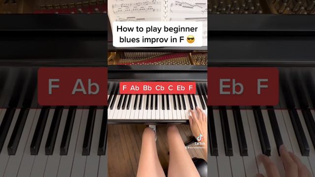 How to play beginner blues improv in F on the piano 😎