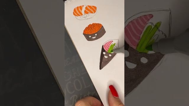 Как нарисовать роллы #art #рисунок #роллы #суши #рисование #painting смотреть онлайн