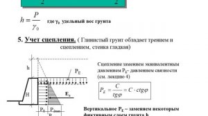 Лекция №9. Давление грунта на подпорные стенки.