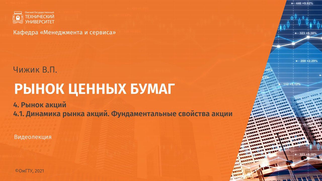 4.1  Динамика рынка акций  Фундаментальные свойства акции