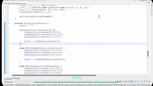 PIZZA ORDERING SYSTEM PRESENTATION //JAVA GUI ECLIPSE 2 смотреть онлайн