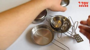 Обзор игрушек. Железные игрушки. Набор игрушечной посуды.