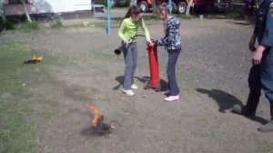 Тушение углекислотным огнетушителем