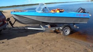Спуск на воду. Курганский прицеп Водник А5, Нива 2121, казанка 5м3, Ямаха веос.