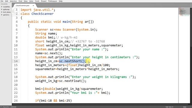 Scanner Class Methods || BMI calculator in core Java смотреть онлайн