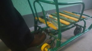 Санки на колёсах. Как переключать колёса на полозья и обратно