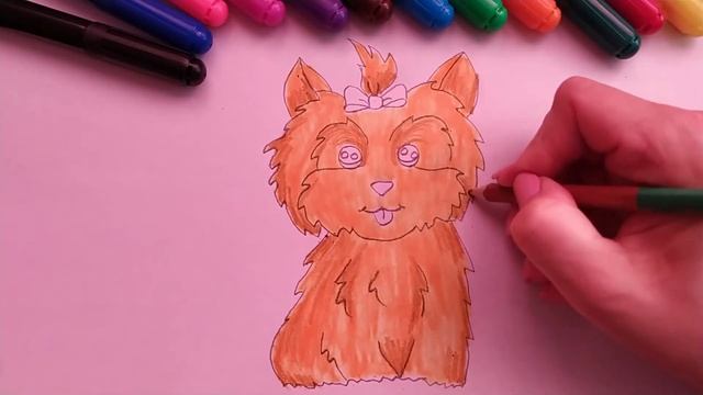 Как легко нарисовать милую собаку ребенку. Уроки рисования от 3 лет