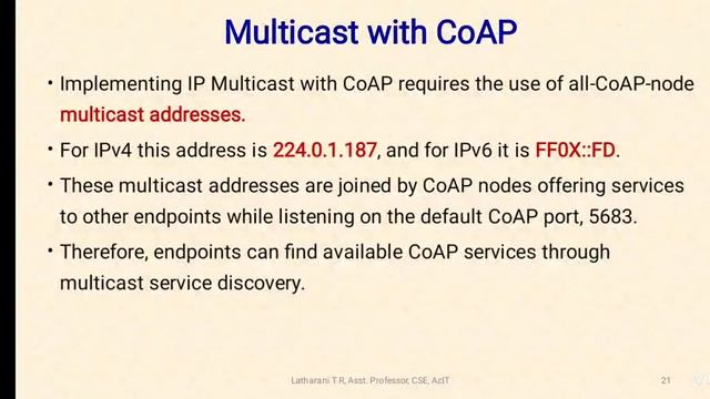 Generic web based protocols, CoAP and MQTT смотреть онлайн