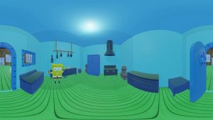 SpongeBob, walking in the Krusty Krab - 360 VR