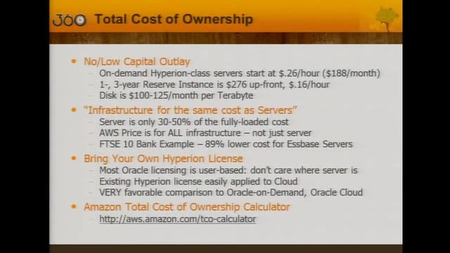 AWS re: Invent ENT 401- Oracle Enterprise Performance Management Applications in the AWS Cloud
