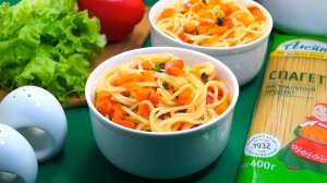 Спагетти с томатным соусом и овощами - рецепт от Алейки