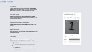 Пример использования Teachable machine для обучения нейросети