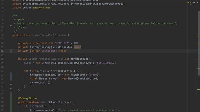 Самодельный ThreadPoolExecutor смотреть онлайн