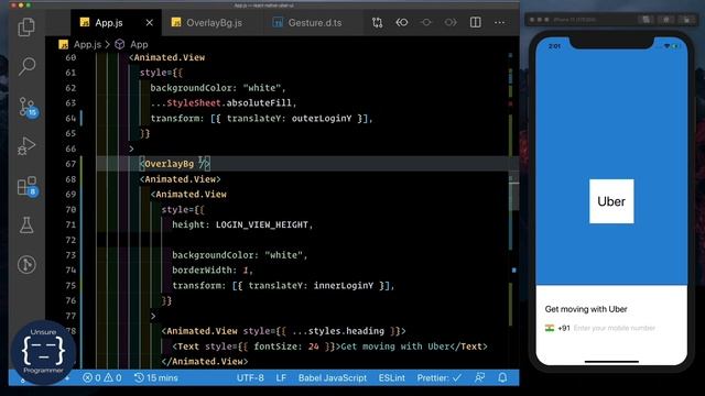 #4 Animated Uber Login - Translating the View| Reanimated | Gesture Handler смотреть онлайн