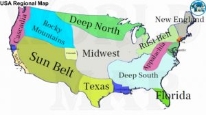 КАРТА МИР (Cultural Regions USA)