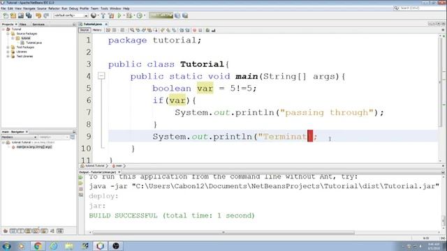 Novice Java Tutorial with Apache NetBeans 11.0: 19 The if-then statement