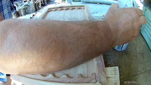 Нарды  Обработка доски льняным маслом