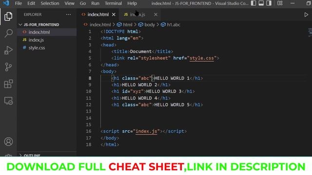 JS for Front end development || Front end with  JS  for beginners || Hindi with Cheat Sheet