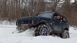 первые испытания лебедки в базе нива213 на нортеках 32