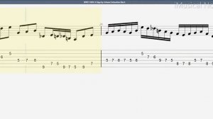 Guitar TAB - J.S. Bach - BWV 1004 / 4 Giga (1685-1750) | Tutorial Sheet Lesson #iMn