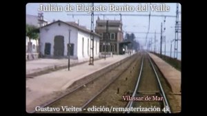 Línea BARCELONA-MATARO-Antiguo puente de señales y enclavamientos-"SUIZAS"-Década de los sesenta.