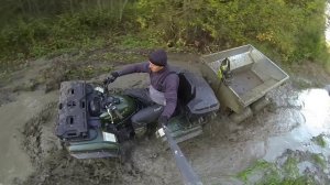 квадроцикл Ямаха Гризли 660 с прицепом. GoPro.