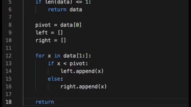 The Quick Sort algorithm in Python.gorithm, you take a list of data, choose a so-called pivot