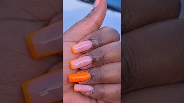 Orange French acrylic nails ?