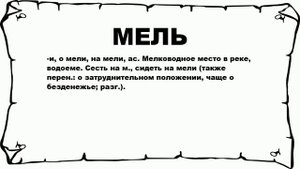 МЕЛЬ - что это такое? значение и описание