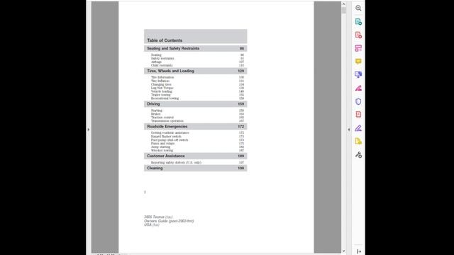 2005 Ford Taurus Owners Manual смотреть онлайн