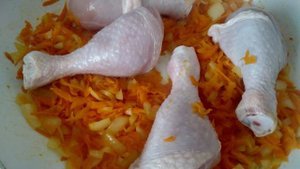 Голень куриная с перловой кашей