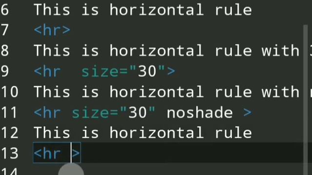 HTML HR Tag | HR Tag in HTML | Horizontal Rule in HTML | Write Html code  horizontal rule Web Codin
