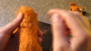 Мастер-класс по сухому валянию из шерсти лисенок NEEDLE FELTING WOOL FOX TUTORIAL DIY