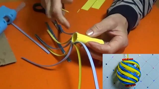 Шар из фоамирана Новогодняя игрушка своими руками мастер класс crafts for the new year как сделать