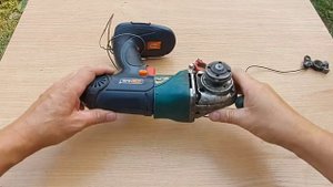 Самоделка гибрид из шуруповёрта и ушм. Аккумуляторная болгарка своими руками.