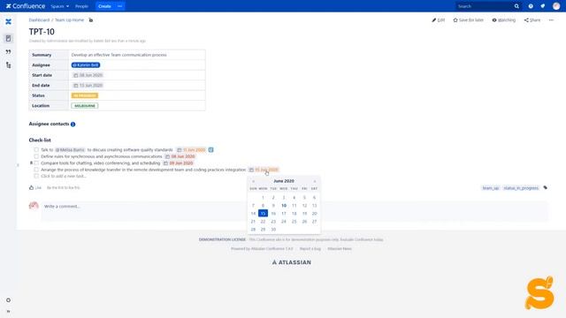 Smart project planning in Atlassian Confluence