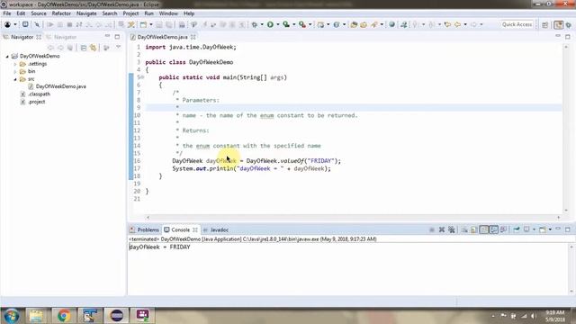 How to use valueOf(String name)  method of DayOfWeek Enum? | Java 8 Date and Time