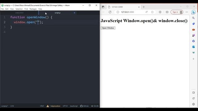 JavaScript Complete Course|| #19 Window Open() & Close() Methods|| CodingWithRohani