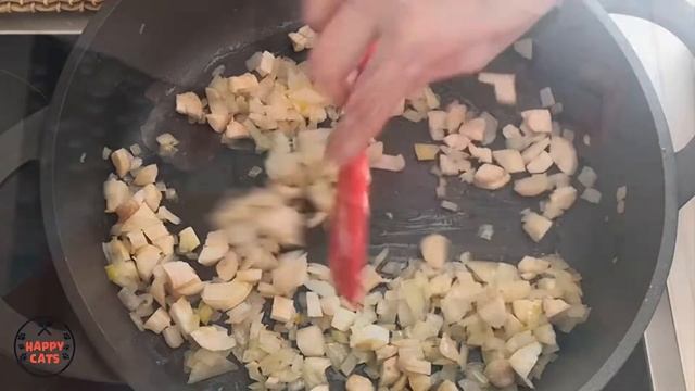 Сочные грибы с курицей|Готовьте на обед или ужин|Грибы в духовке|#HappyCats