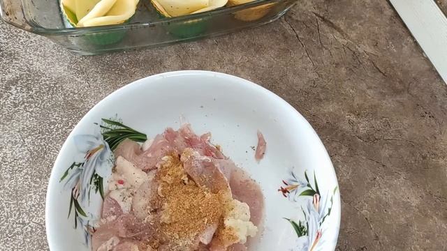 Закуска "Цветы" из картофеля с мясом