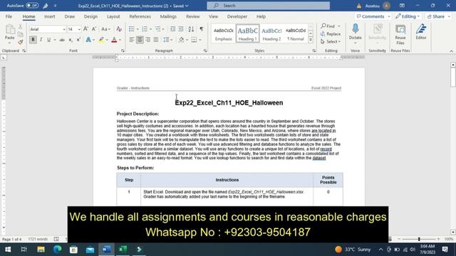 Exp22_Excel_Ch11_HOE_Halloween | Exp22 Excel Ch11 HOE Halloween
