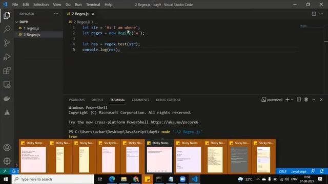 Day 9 Part 1 JavaScript Regular expressions and it functions